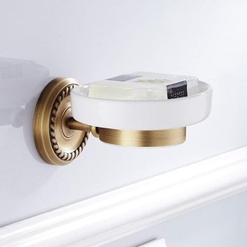 Soap Dishes Antique Brass Soap Holder Bath Shelf Soap Dispensers Storage Wall Bathroom Accessories Black Soap Stand