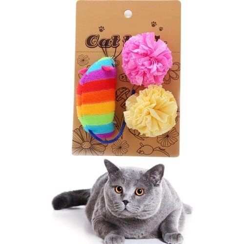 3pcs Cat Toy Set Pet Interactive Cat Chew Mouse Kitten Playing Ball Toys for Cats Kitten Interactive Funny Pet Products