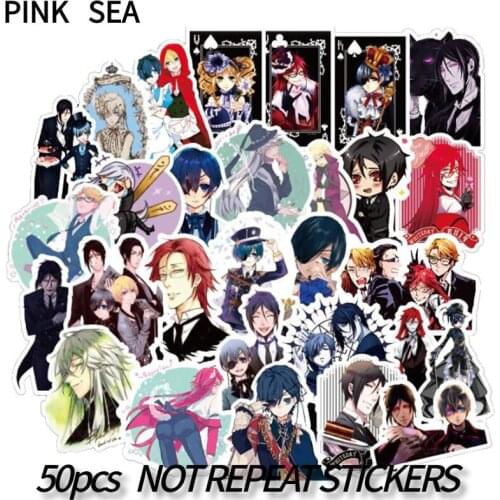 10/30/50Pcs/set Anime Black Butler Stickers For Guitar DIY TOY Bicycle Motorcycle Car Skateboard Snowboard Laptop Luggage