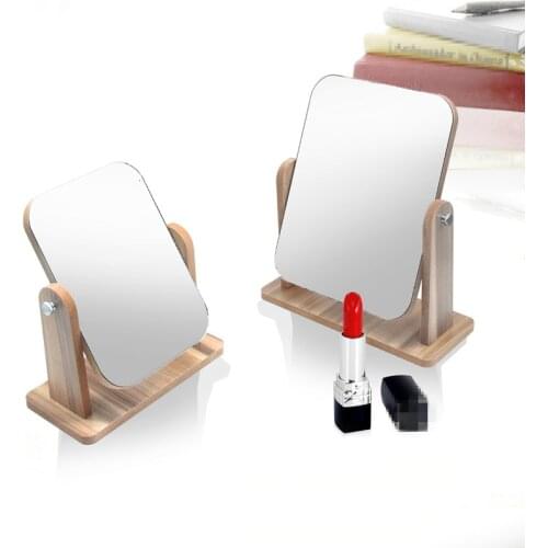 New Big Round Wood Vintage Mirrosr Makeup Mirror Portable Cosmetic Make Up Compact Mirrors With Handl For Women