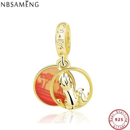 Authentic 925 Sterling Silver Charms Bead Fit Original Bracelet Lion Pendant Charm Women DIY Fashion Jewelry