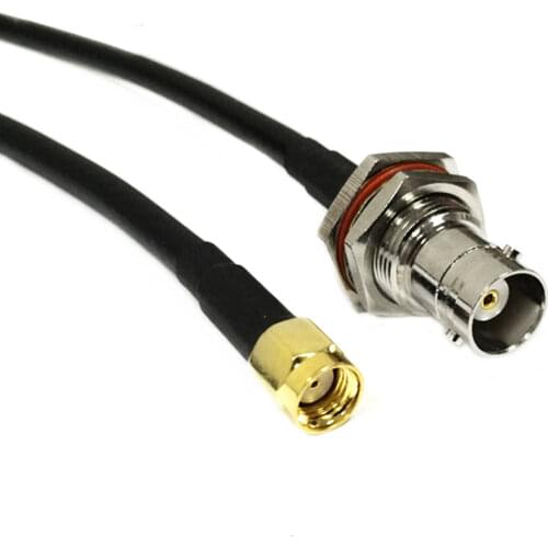 Radio Baofeng extension cable SMA Reverse Polarity Male RP plug To BNC Female bulkhead Pigtail Cable RG58 50CM/100CM wholesale