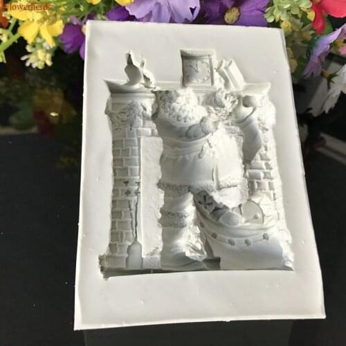 New Santa Claus Monkey Penguin Fondant Cake Silicone Mould DIY Chocolate Epoxy Clay Mould Christmas Decoration Baking Tools