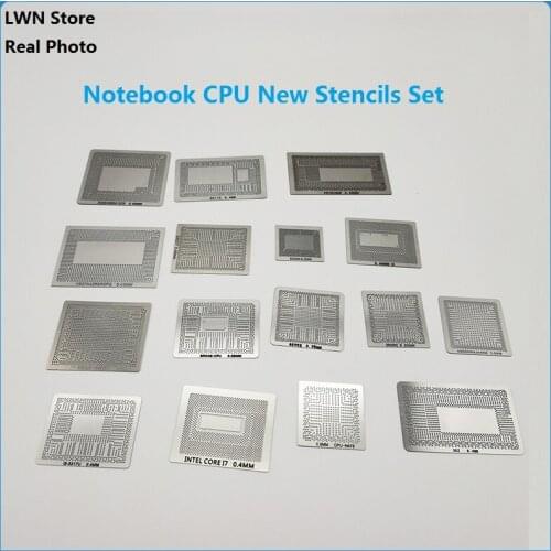 17Pcs Notebook CPU New Stencils Set For AMD 1th 2th 3th 4th 5th 6th 7th 8th Generation I3 I5 I7 SR170 CPU Commonly Used Stencil