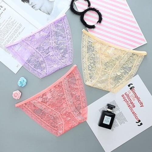5pcs/lot Women lace briefs panties summer bikini seamless underwear embroidery flower intimates female girl seamless panty2809P5