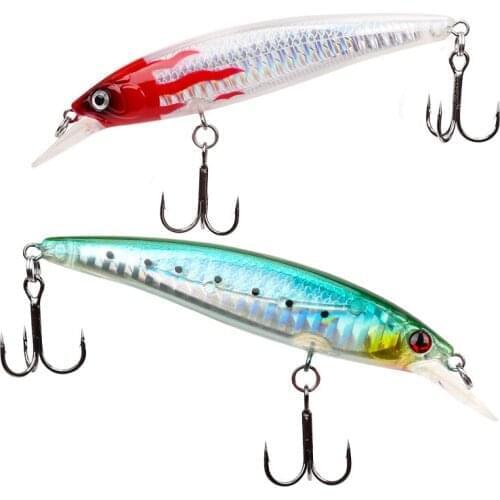 TSURINOYA DW11 95cm/9g Minnow Hard Bait Fishing Lure Perch Bass Sea Fishing Wobbles With Treble Hooks Spinner Bait