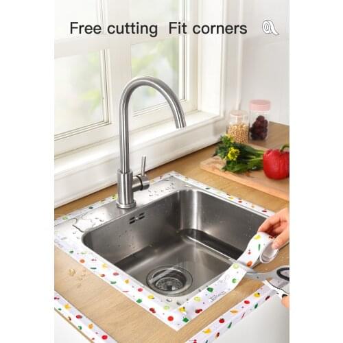 Kitchen Sink Waterproof Sticker Anti-mold Waterproof Tape Bathroom Countertop Toilet Gap Self-adhesive Seam Stickers