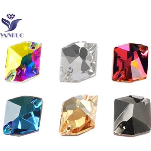 YANRUO 3265 Cosmic Glass Sew On Rhinestones Top Strass Wedding Decoration Decorative Stones Rhinestone Applique Clothes
