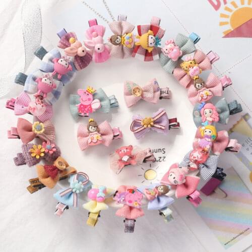 10pcs /Set Girl Hairpin Cute Cartoon Flower Hairpins Girls Lovely Colors Hair Clips Kids Baby Sweet Children Hair Accessories