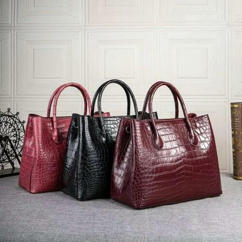 2020 AW classic simple tote bag Genuine crocodile leather tote bag handbag women elegant fashion handbag