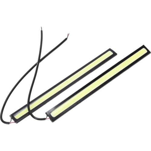 1 Pair 6W 6000K Waterproof Xenon White Thin Cob DRL LED Daytime Running Light for Car (Black, Yellow)