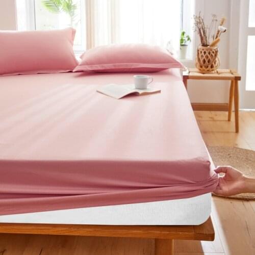 1PC Cotton Luxury Fitted Sheet Solid Bed Mattress With Four Corners Elastic Band Sheets Hot Sale Suitable For Hotel And Home #sw