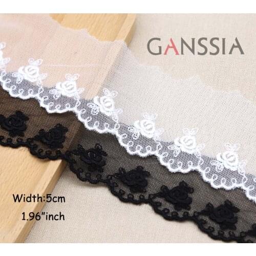1yrd/lot Width:5.0cm Rose mesh embroidered lace,trimming lace for diy, sewing accessories, lace for garment(ss-379)