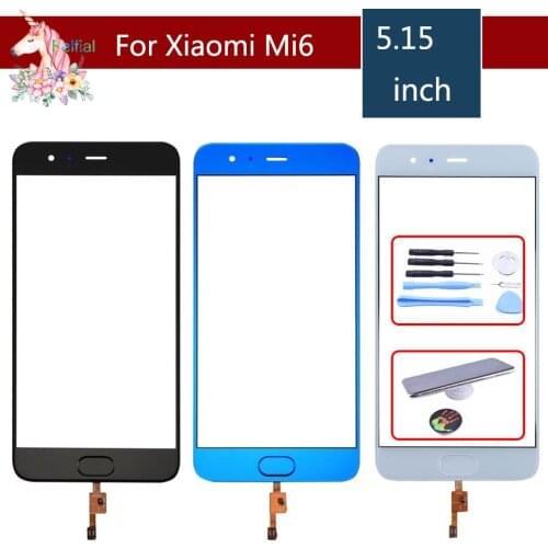 10pcs/lot TouchScreen For Xiaomi 6 Mi6 Mi 6 M6 Touch Screen Digitizer Touch Panel Sensor Front Glass with Fingerprint button