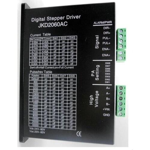 2 phase stepper motor driver/digital controller JKD2060 peak 7.2A 256 microstep 24V-80VDC
