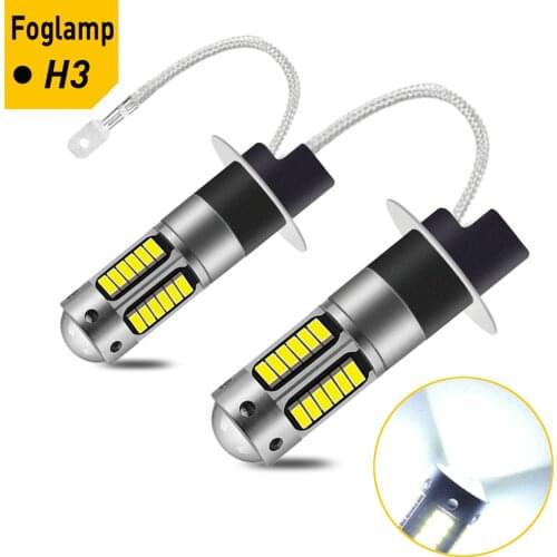 2x H3 H1 LED Fog Light Bulbs 880 881 H27 For Volkswagen Touareg Passat B7 Jetta Golf 6 7 54 Touran Beetle Polo Auto Led fog Lamp