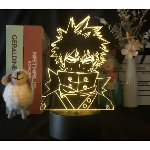 My Hero Academia 3D Lamp Led Color Changing Lamp Decor Sensor Room Lighting for Kids Bithday Gift Anime Led Light Bedroom