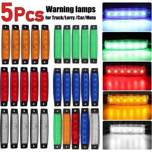 5pcs/set 6LED Truck Side Light Lorry Trailer Marker lights 24V Auto Indicator Warning lamp Signal Led Lights Waterproof Lamps
