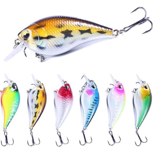 6pcs 7CM-9.5G Mini Crankbait Fishing Lure Topwater Artificial Japan Hard Bait Minnow Swimbait Trout Bass Carp Fishing 0.3-1.5m