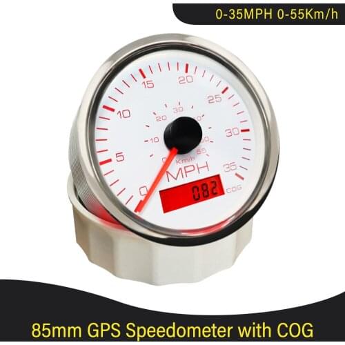 85mm British Style GPS Speedometer Digital Drive Direction 0-80MPH 0-130km/h Red/Yellow Backlight for Car Motorcycle Universal