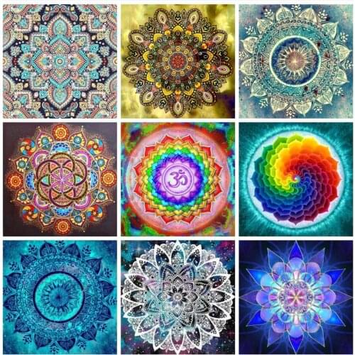 Abstract Diamond Painting Mandala Flowers Mosaic Art Embroidery StoneS Draw Picture Puzzle Toys Kid Gifts Wall Decor Small Size