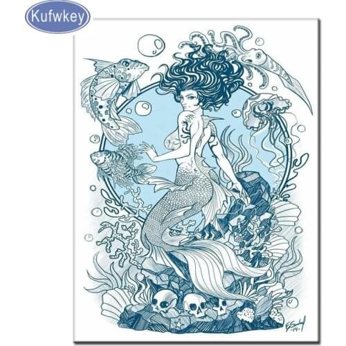 DIY diamond embroidery full square/round Beautiful mermaid cartoon diamond painting cross stitch craft mosaic diamondback