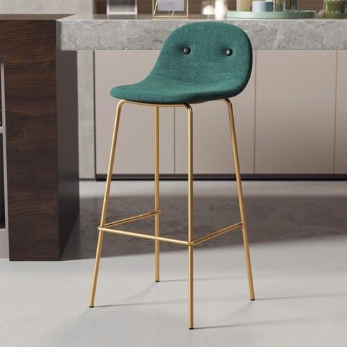 American Loft Bar Chairs Customized Fabric Light Luxury Nordic High Bar Stool Modern Leisure Cafe Bar Chair Kitchen Furniture
