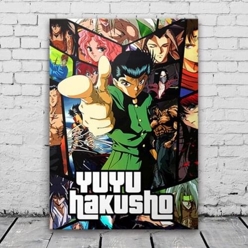 Yusuke Urameshi Yuyu Hakusho Anime Poster Framed Canvas Wooden Frame Painting Wall Art Decor Room Study Home Decoration Prints
