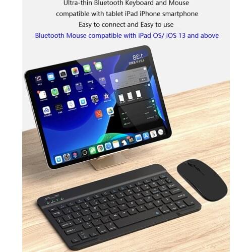 10inch Portable Mini Wireless Bluetooth Keyboard For Tablet Laptop Smartphone iPad Support IOS Android Phone Russian Spanish
