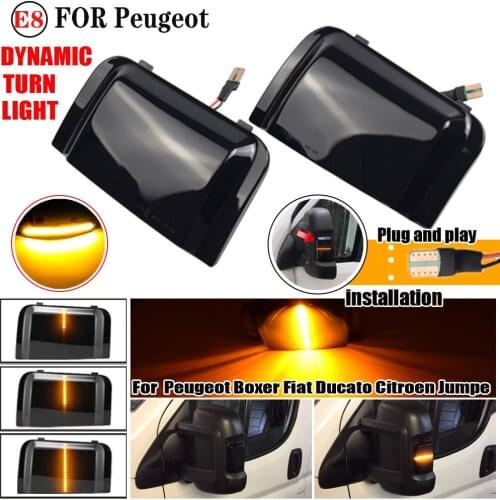 2pcs Side Mirror indicator Dynamic Sequential Flowing LED Turn Signal Light For Peugeot Boxer Fiat Ducato Citroen Jumper