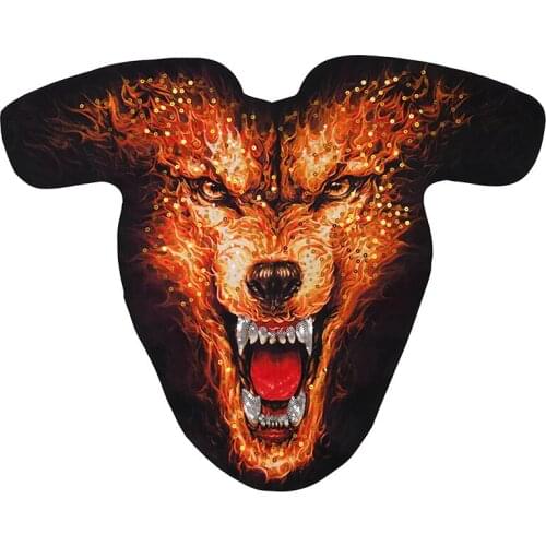 Large Red Tiger Paillette Pattern Patches Embroidery Applique Badges Clothes Decorated Craft Sewing