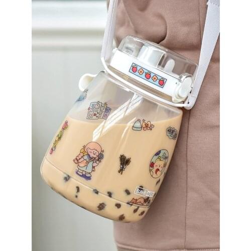 Water Drinking Bottle Cup for Girl Cute Waterbottle Double Drink BPA FREE Water Bottle Bottles with Straps