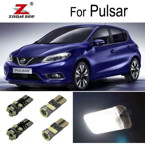 Canbus White For 2015 2016 2017 2018 Nissan Pulsar LED Rear Interior Dome trunk bulb kit + Reverse back up light exterior kit