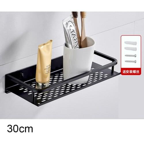 Black Bathroom Shelf Space Aluminum Bathroom Shampoo Holder Shower Basket Corner Shelves Kitchen Storage Rack Accessories