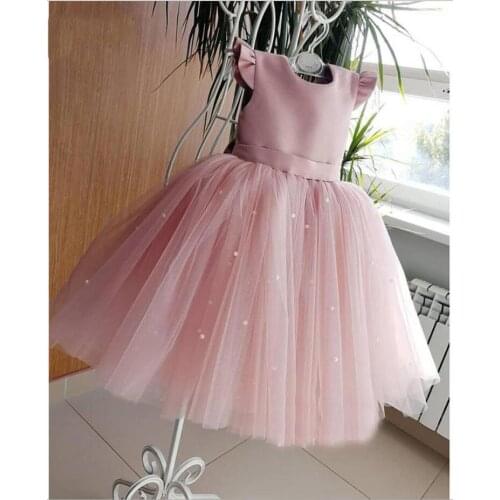 Baby Baptism Dress Beads Lace Princess Gown Summer Infant 1 Year Birthday Dress Christmas Party Dress Newborn Girl Clothes