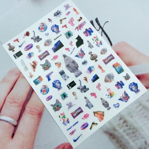 DIY 3D Japanese Style Fashion Hot Selling Nail Stickers Light Thin Traceless Dry Nail Decals American Architecture Nail Decors