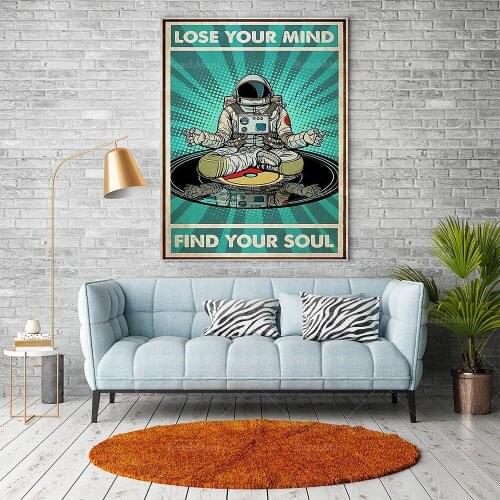 Astronaut poster, lose your mind, find your own poster, unique gift for astronaut wall art decoration