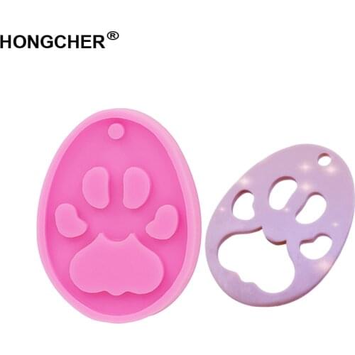 Bear paw keychain mould, bright cats paw resin epoxy silicone mold, earring pendant silicone mold, kitchen cake baking molds