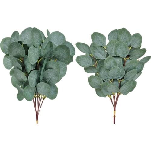Artificial Eucalyptus Leaves Stems Eucalipto Branches Artificial Plants for Floral Bouquets Wedding Holiday Greenery Decor