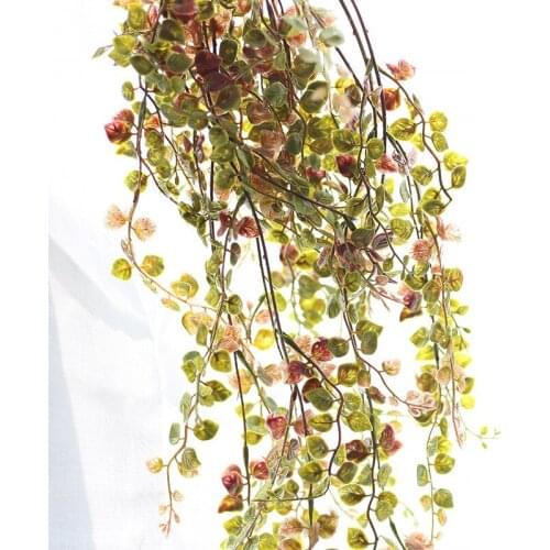 60cm simulation hanging green plant leaves long rattan home decor wedding decoration flower vine fake flower wall factory price