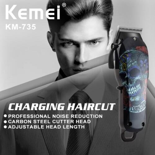 Kemei KM-735 Professional Electric Hair Trimmer Beard Shaver Rechargeable Hair Clipper Cordless Hair Cutting Machine For Barber
