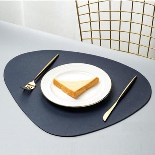 PVC Leather Placemat Waterproof Sliding heat Insulation Pad Modern Simple Hot Sale Egg-shaped Environmental protection table Mat