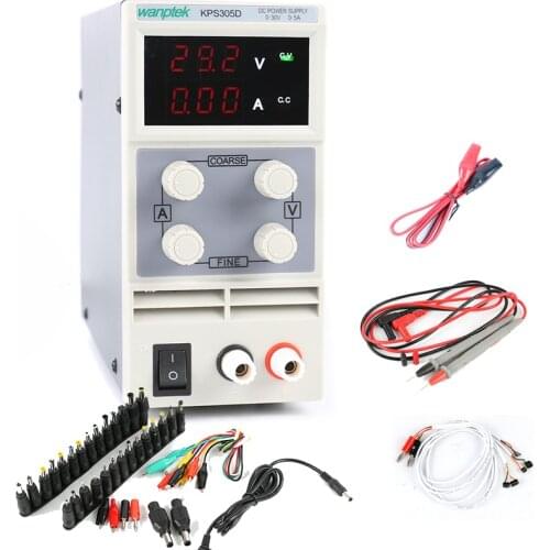 KPS-305D Power Supply 0.1V/0.01A KPS-305DF 0.01V/0.001A Adjustable Display DC Laboratory Power Supply 30V 5A+DC Jack Set