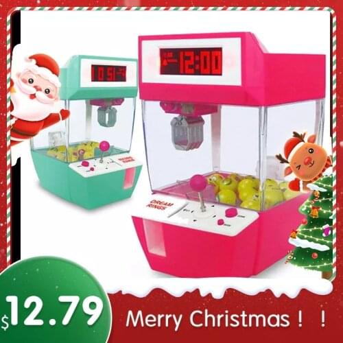 Catcher Alarm Clock Coin Operated Game Machine Crane Machine Candy Doll Grabber Claw Arcade Machine Automatic Toy Kids Children