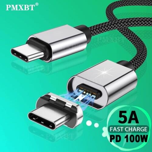 Magnetic PD 100W USB C To USB Type C Cable For Samsung Xiaomi 11 Quick Charge 4.0 Fast Charging For MacBook Pro Data Cable Cord