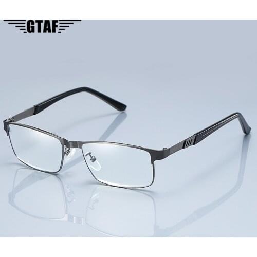 Men Business Metal Half Frame Reading Glasses Mens Stainless Steel Presbyopic Optical Glasses +1.0 1.5 2.0 2.5 3 3.5 4.0