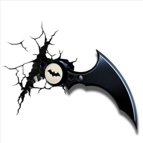 MR TEA Super Hero Series Stickers Decals 3D Broken Car stickers Bat Cute Creative Stickers Decorations Gift