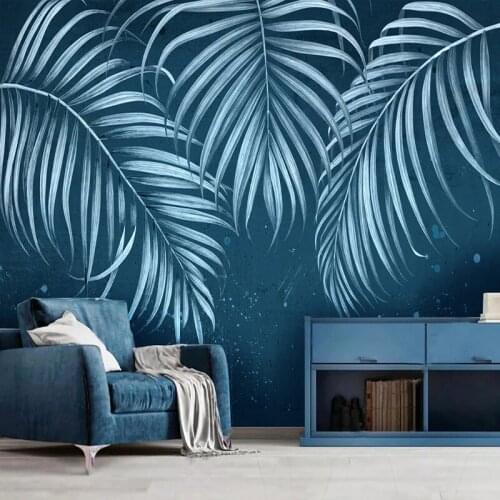 Custom Any Size Mural Wallpaper Modern Nordic Leaf Fresco Living Room TV Sofa Bedroom Home Decor Papel De Parede Sala Wallpapers