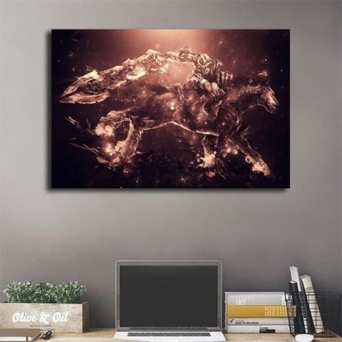 Darksiders Horses Wallpaper HD Wall Art Canvas Poster And Print Canvas Painting Decorative Picture For Bedroom Modern Home Decor