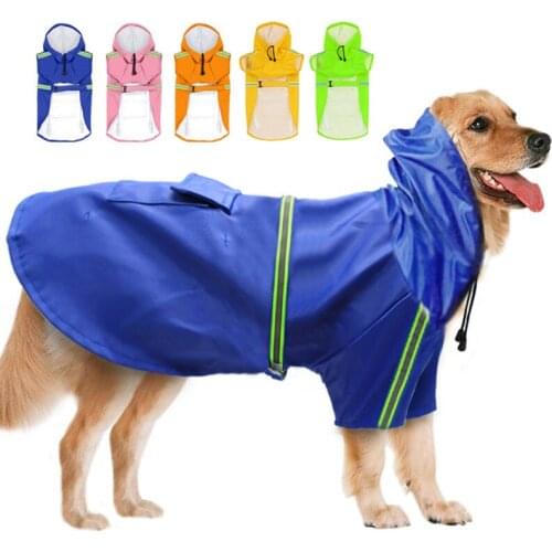 Impermeable Chubasquero Perro Grande Raincoat Dog Clothes Pet Capa De Chuva Jas Hujan Ropa Regenjas Rain Coat Reflective Poncho